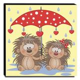 Quadro Infantil Porcos-espinhos Canvas 30x30cm-INF328 - Lubrano decor