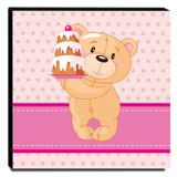 Quadro Infantil Ursinho Canvas 30x30cm-INF143 - Lubrano decor