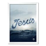 QUADRO JESUS - TAMANHO A5 - Moldura Branca Com Acrílico - Pôster no quadro