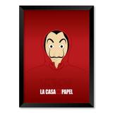 QUADRO LA CASA DE PAPEL - TAMANHO A5 - Moldura Preta Com Acrílico - Pôster no quadro
