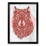 QUADRO LOBO MAORI - TAMANHO A4 - Moldura Preta Com Acrílico - Pôster no quadro