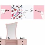 Quadro Maquiagem Decor Cilios Rimel Feminino Criativo Make - Quadros mais