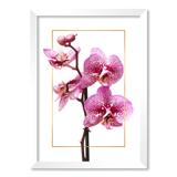 QUADRO ORQUÍDEA - TAMANHO A3 - Moldura Branca Com Acrílico - Pôster no quadro