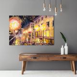 Quadro Paisagem Noturna A Rua Do Sobrado Estilo Pintura Decorativo Para Sala - Bimper