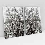 Quadro Para Sala Natureza Árvore Galhos Secos Kit 2 Telas Moderno Tecido Canvas - Bimper