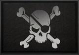 Quadro Pequeno Decorativo Tela Canvas com Moldura Caveira Pirata 30x20cm - Decore pronto