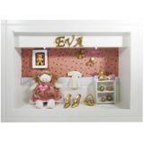Quadro Porta Maternidade - Rose com Marrom Borboletas - Nita baby