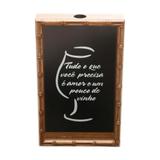 Quadro Porta Rolha De Vinho Bambu Tudo O Que Você Precisa É Amor - F9-11943 - Woodart