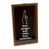 Quadro Porta Rolha De Vinho De Madeira Naturals Bons Amigos Bom Vinho - F9-11948 - Woodart