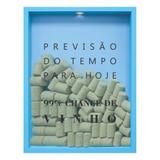 Quadro Porta Rolhas de Vinho Previsão Do Tempo 32x42x4cm Azul - Kapos