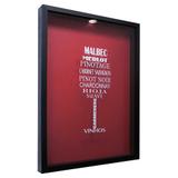 Quadro Porta Rolhas Malbec Preto 32x42cm - Kapos