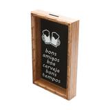Quadro Porta Tampa De Cerveja Bambu Bons Amigos Boa Cerveja Bons Tempos - F9-11946 - Woodart