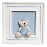 Quadro Príncipe Com Urso Boné Quarto Bebê Infantil Menino - Potinho de mel