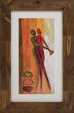 Quadro Rústico Abstrato Dança Casal 45x70cm - Decore pronto