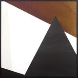 Quadro Tela Canvas com Moldura Arte Geométrica Abstrata Bronze e Preta 90x90cm - Decore pronto