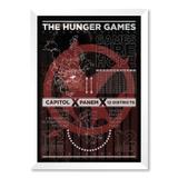QUADRO THE HUNGER GAMES - TAMANHO A3 - Moldura Branca Com Acrílico - Pôster no quadro