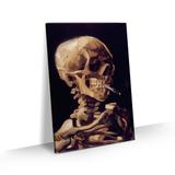 Quadro Van Gogh Caveira com cigarro aceso Tela Canvas 60x40 - Bimper