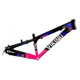 Quadro Vikingx Tuff 25 Aro 26 Mtb DownHill Street Preto/Rosa