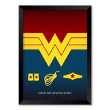 QUADRO WONDER WOMAN - TAMANHO A2 - Moldura Preta Sem Acrílico - Pôster no quadro