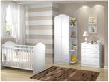 Quarto de Bebê Completo com Berço Guarda-Roupa - e Cômoda Multimóveis Confete Luiza