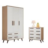Quarto De Bebê Retrô com Guarda Roupa + Cômoda - Qmovi