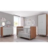 Quarto Infantil Retrô com Guarda Roupa, Cômoda e Berço Multimóveis