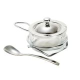 Queijeira Com Colher E Suporte Wolff Italy Vidro E Inox