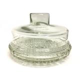 Queijeira Vidro Base Decorada Colonial Grande 20cm - Mistral
