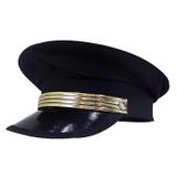 Quepe Motorista Preto Com Detalhe Dourado - San doná
