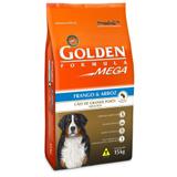 Ração Golden Mega Para Cães Adultos Raças Grandes Sabor Frango e Arroz 15kg