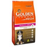 Ração Golden Mega Para Cães Filhotes Raças Grandes Sabor Frango e Arroz 15kg