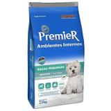 Ração premier ambientes internos cães adultos raças pequenas (frango e salmão) 7,5 kg