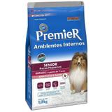 Ração Premier Ambientes Internos Cães Sênior Raças Pequenas Sabor Frango e Salmão - Premier pet