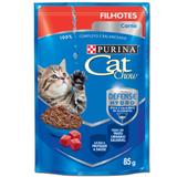 Ração Úmida Nestlé Purina Cat Chow Filhotes Sachê Sabor Carne Ao Molho Caixa Com 15 unidades 85g