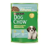 Ração Úmida Nestlé Purina Dog Chow Filhotes De Raças Pequenas Sachê Sabor Carne E Arroz Caixa Com 15 unidades 100g