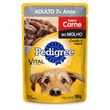 Ração Úmida Pedigree Sachê Carne Para Cães Com 7 Anos Ou Mais 100g