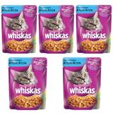 Ração Úmida Pedigree Whiskas Sachê Para Gatos Sabor Atum Kit Com 5 Unidades 85g