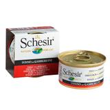 Ração Úmida Schesir Lata Atum com Camarão Gatos Adultos 85g