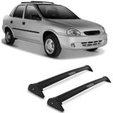Rack de Teto Travessa L World Corsa Sedan 2002 a 2012 Preto Suporta 45KG - Cristal car