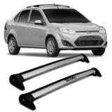 Rack de Teto Travessa L World Fiesta Sedan 2001 a 2012 Prata Suporta 45KG 4 Portas - Cristal car