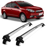 Rack de Teto Travessa L World Grand Siena 2014 a 2018 Prata Suporta 45KG 4 Portas - Cristal car