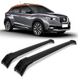 Rack De Teto Travessa Larga Nissan Kicks 2017 a 2019 Preto Suporta 45KG Projecar