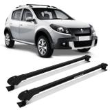Rack de Teto Travessa Slim Sandero Stepway 2007 a 2019 Preto Suporta 45KG Projecar