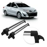 Rack de Teto Travessa Yaris Hatch Sedan 2018 2019 Prata Suporta 45KG Projecar