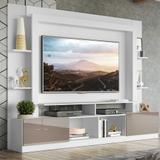 Rack Estante c/ Painel TV 65" e 2 portas Oslo Multimóveis Branco/Lacca Fumê