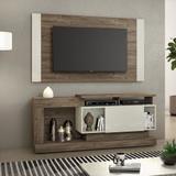 Rack Prada E Painel Everest Com Porta Deslizante E Nichos Decorativos - Notável móveis