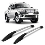 Rack Teto Longarina Decorativa S10 Hilux Ranger Amarok Frontier L200 Triton Prata Alumínio 2 Peças - Vf
