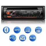 Rádio Automotivo Player Pioneer 1 Din Bluetooth USB AUX RCA FM MP3 WMA Smartphone Mixtrax