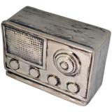 Radio decorativo de resina prata - Btc decor
