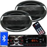 Rádio Mp3 Automotivo Bluetooth Fm Usb 6660BSC + Par Alto Falante Roadstar 6x9 Pol 240W Rms RS-695 - First opt/roadstar